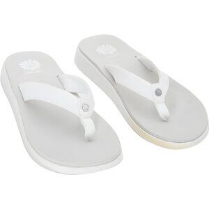 Yellow Box Ginza Logo Sandals White Taupe — Women's US 8.5